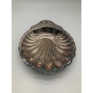 Oneida Silversmiths Silver Plated Scalloped Shell Trinket Dish Vintage 6 Inch